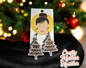 FSL Christmas Tree Earrings Embroidery Design: Gingerbread Cookie (4x4 Hoop)