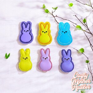 Marshmallow Bunny Feltie Stickdatei: 4x4 ITH (Digitaler Download)