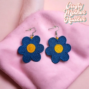 Freestanding Lace Flower Earrings Embroidery Design for 4x4 Hoops, ITH, in the hoop FSL