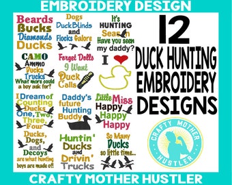 Duck Hunting Embroidery Design Bundle, Country Sayings, For 4x4 and 5x7 Hoops, crafty mother hustler