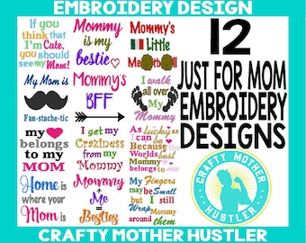 Mom Embroidery Design Bundle: Mother's Day Sayings (4x4 and 5x7 Hoops)