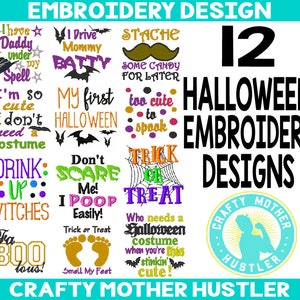 Halloween Embroidery Designs Bundle, Includes Appliques, Embroidery Sale, Embroidery Design Collection, For 4x4 and 5x7, Halloween Appplique