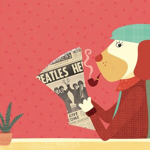 Poster mit Hund / Beagle Kunst / Hunde Liebhaber Geschenk / Hund Wand Kunst / Hunde Kunst / Hunde Druck / Lustiger Hund Druck / Hunde Dekor / Hunde Kunstdruck