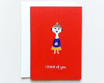 Greeting Card for a friend / Cute Greeting Card / Caring Message Greeting Card / Suricate Greeting Card / Valentine's Card