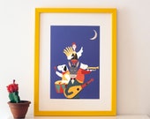 Print Town Musicians of Bremen /  Print for Children / Poster with Animals / Animals Band Print / Children's Room Decor