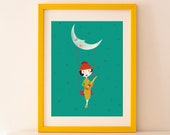 Nursery Wall Art / Whimsical Print / Nursery Wall Print / Girl Bedroom Print / Dreamy Print/ Baby Bedroom Decor / Music Nursery Art