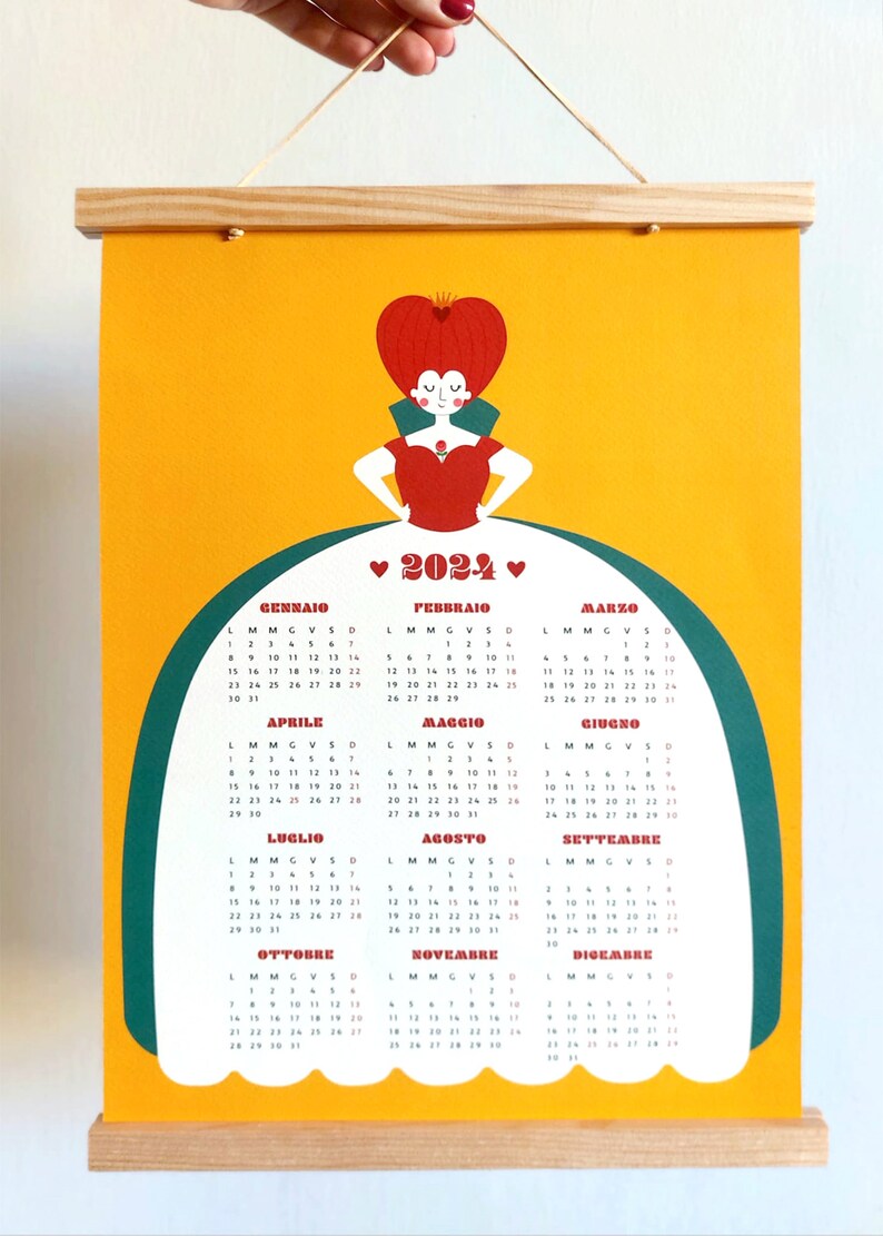 A3 Wall Calendar 2024 Poster Calendar 2024 Illustrated Calendar 2024