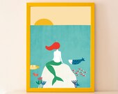 The Little Mermaid Print | Little Mermaid Poster | Fairy Tale Print | Gift for a girlfriend | Mermaid Illustration