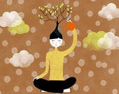 Yoga Print / Mindfulness Illustration / Yoga Wall Art / Mindfulness / Inner Growth Print / Yoga Illustration / Whimsical Print