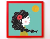 Woman Wall Art / Inspirational Woman Poster /Girl with Flower Poster / Free Woman Poster / Woman Wall Decor