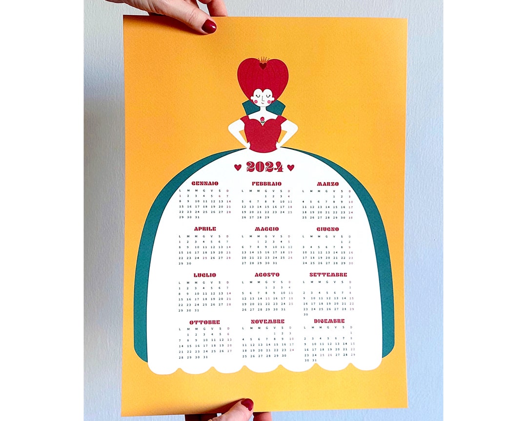 A3 Wall Calendar 2024 Poster Calendar 2024 Illustrated Calendar 2024