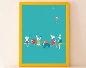 Children Art / Animals Illustration /Children Room / Children Room Decor / Children's Art / Child Illustration / Children Gift