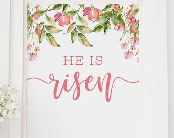 Descarga instantánea - Ha resucitado Impresión, Decoración de Pascua, Cristiana de Pascua, Himno de Pascua, Iglesia de Pascua, Jesús de Pascua, Música de canción, Floral de Pascua