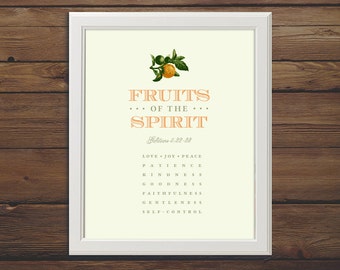Instant Download - 8x10 - Fruits of the Spirit - Galatians 5:22-23