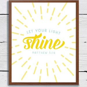 Instant Download Let Your Light Shine Matthew 5 16 8x10 - Etsy