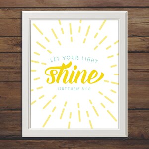 Instant Download Let Your Light Shine Matthew 5 16 8x10 - Etsy