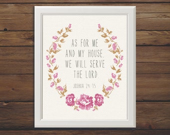 Descarga instantánea - En cuanto a mí y a mi casa Josué 24:15 8X10
