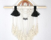 Macrame Wall Hanging "Sunrise no.2" by HIMO ART, One of a kind Handcrafted Macrame/Rope art