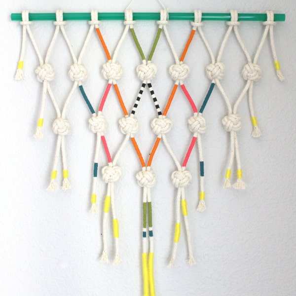 Sale! Macrame Wall Hanging "Diamond collection no.5" by HIMO ART, One of a kind Handcrafted Macrame/Rope art
