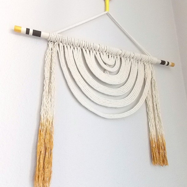 Wall Hanging "Energy Flow no.5" by HIMO ART, One of a kind Handcrafted Macrame, rope art