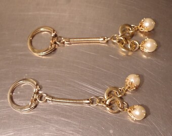 Two Matching Repurposed Metal Keychains From 1950s - 1960s Jewelry Parts & Keychain Findings