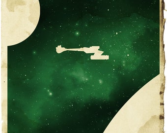 Star Trek Klingon D7 Battlecruiser Profile Print