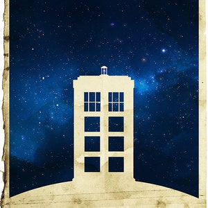 01-DRW Dr Who Tardis minimaliste affiche impression image 1