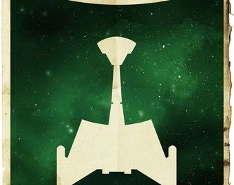 Star Trek Klingon D7 Battlecruiser Top View Print