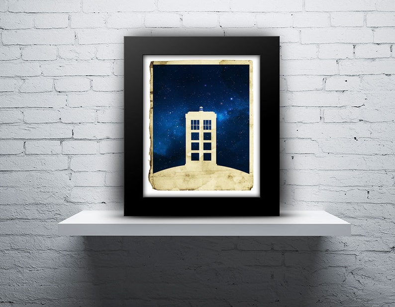 01-DRW Dr Who Tardis minimaliste affiche impression image 2