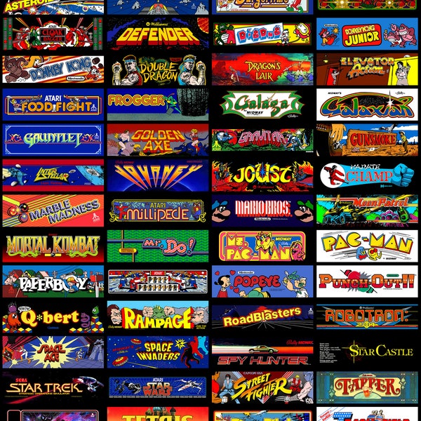 Game Marquees Prints Classic Arcade Titles