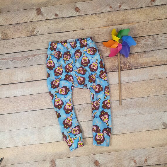 Harem Pants for Babys Kids Ice Cream Leggings Drop Crotch
