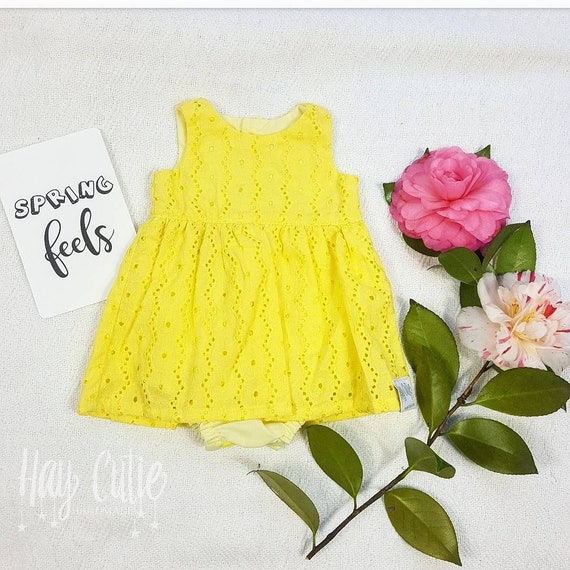 newborn yellow dress