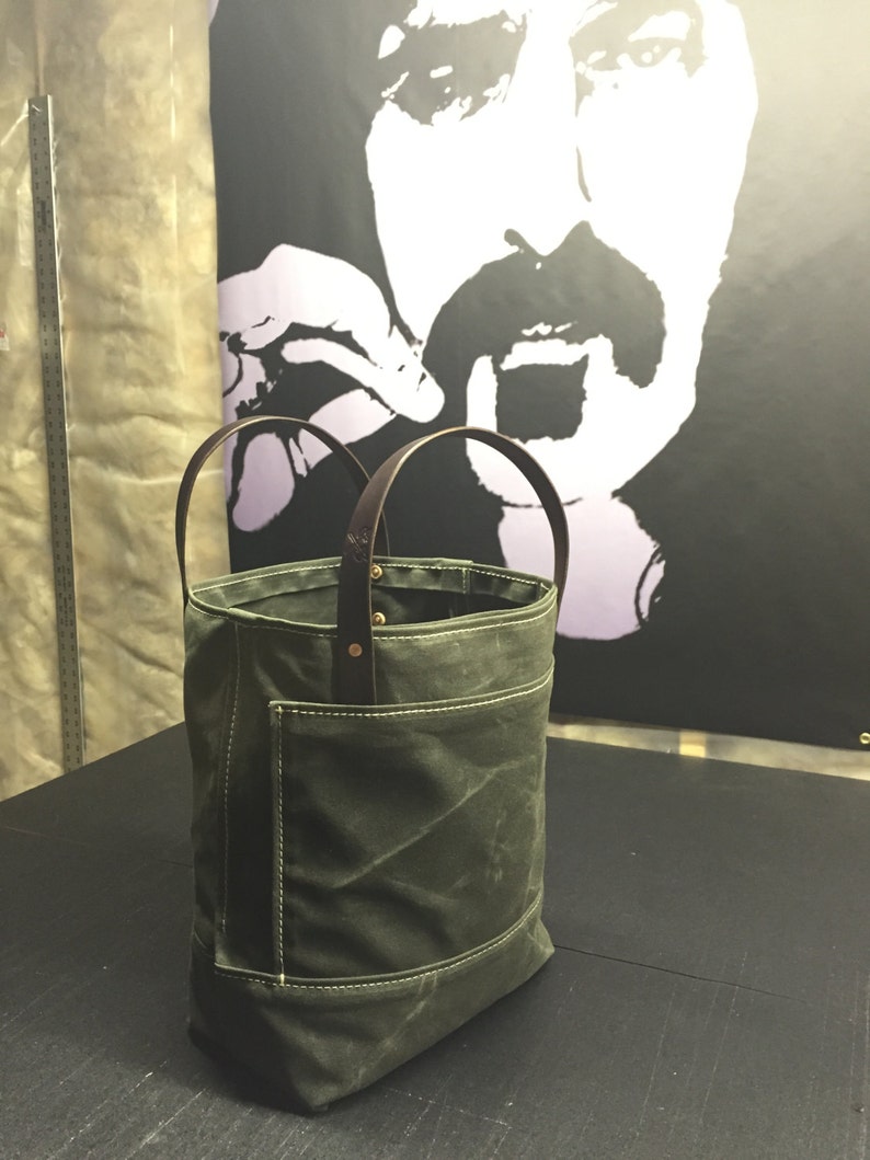 Handmade Waxed Canvas Tote Bag / Waxed Canvas Bags / Carry All Etsy