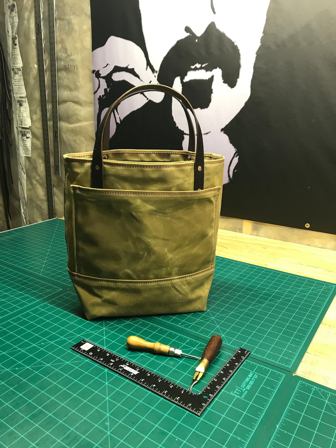 Handmade Waxed Canvas Tote Bag / Waxed Canvas Bags / Carry All Etsy