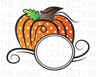 Pumpkin Monogram Frame Sublimation Digital Download