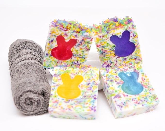 Easter Bunny Soap Rabbit Soap Easter Grass Soap Confetti Etsy