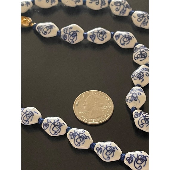 Vintage Chinese Large Porcelain Bead Necklace - image 4