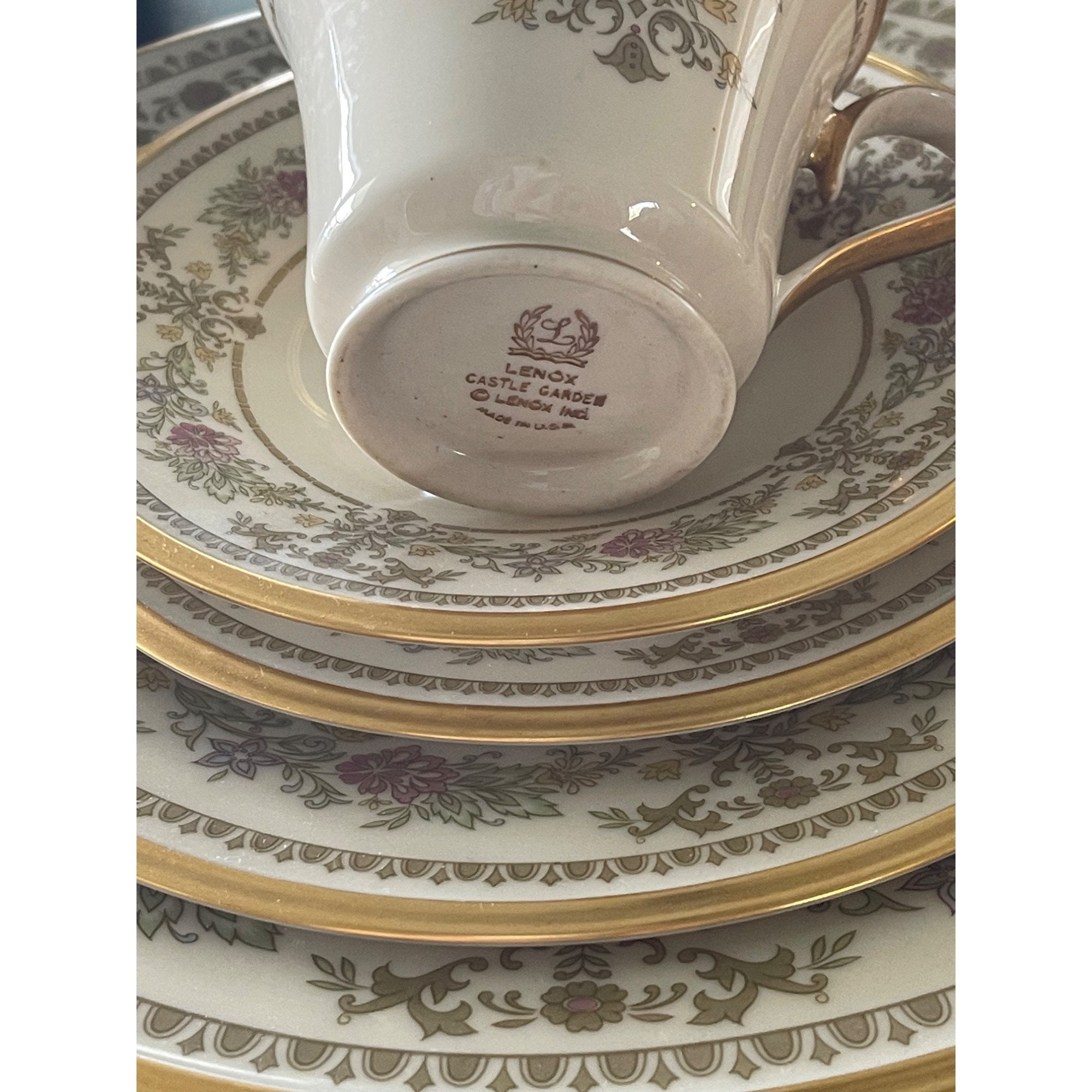 Lenox China Castle Garden 5 Piece Setting Etsy
