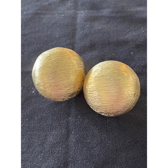 Accessocraft Brushed Gold Domed Earrings - image 1