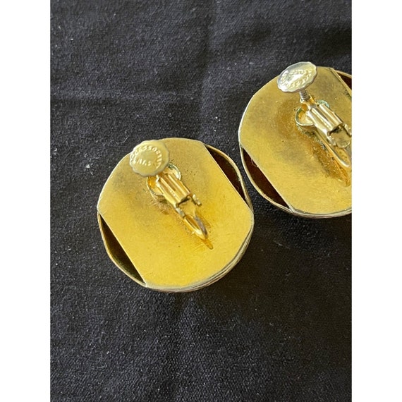 Accessocraft Brushed Gold Domed Earrings - image 5