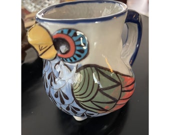 Guatemalan Handmade Earthenware Owl Mug Paloma Signed