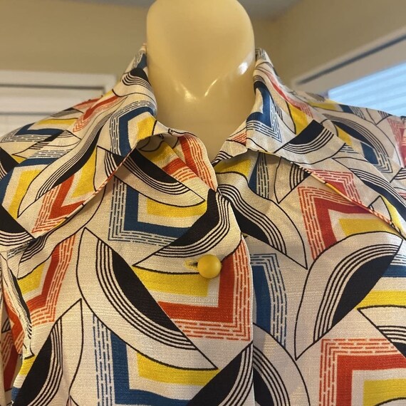 Funky Retro 70’s Silky Disco Blouse Kitschy  Cost… - image 3