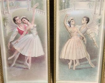 Vintage Ballett Bilder geformt Papier Mache dreidimensionale retro von Philippe