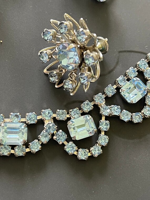 Vintage Glass Rhinestone Blue Set - image 2