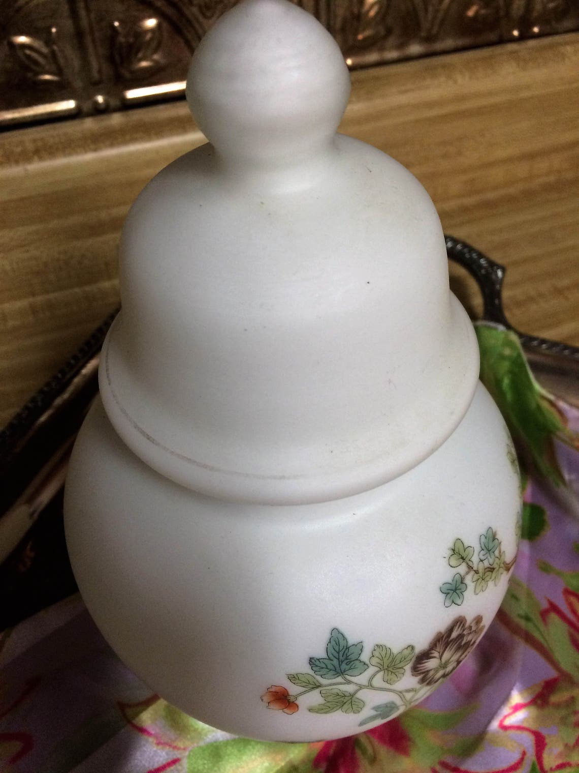 Vintage Norleans Satin Vase With Lid Dragon Asian Peacock - Etsy