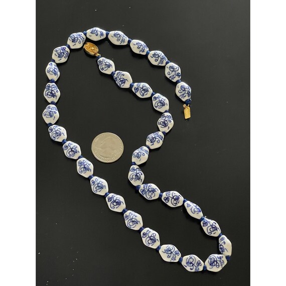 Vintage Chinese Large Porcelain Bead Necklace - image 5