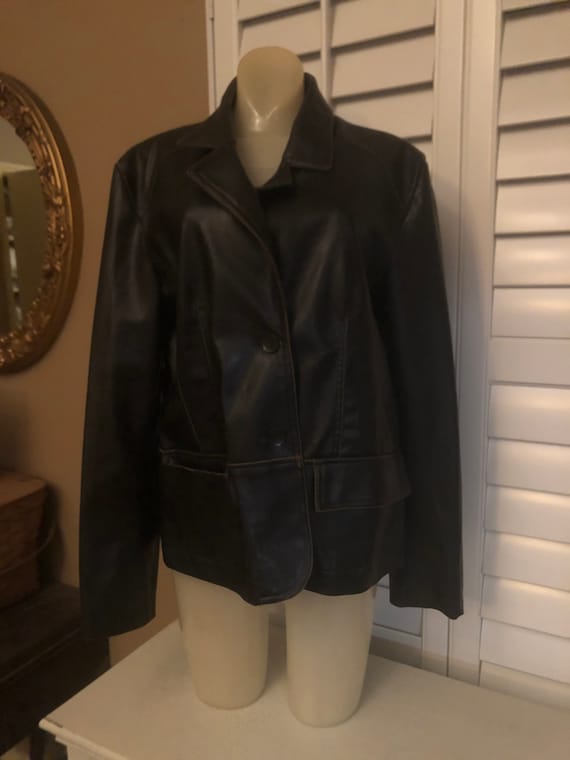 Vintage RVT Faux Brown Leather Jacket - image 1