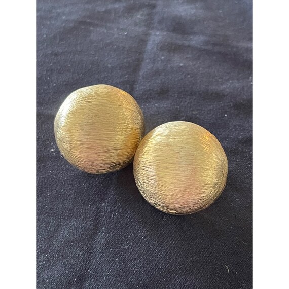 Accessocraft Brushed Gold Domed Earrings - image 2