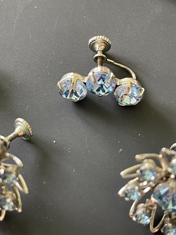 Vintage Glass Rhinestone Blue Set - image 3