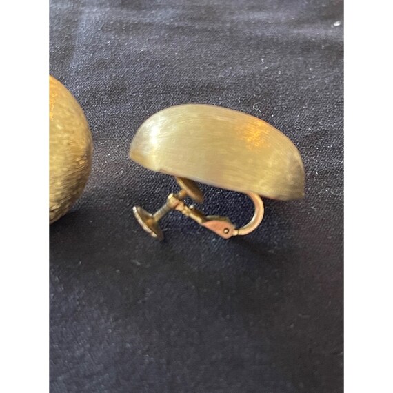Accessocraft Brushed Gold Domed Earrings - image 6